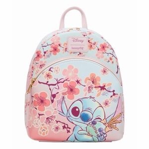 NEW Loungefly Disney Lilo & Stitch Scrump Cherry Blossoms Mini Backpack